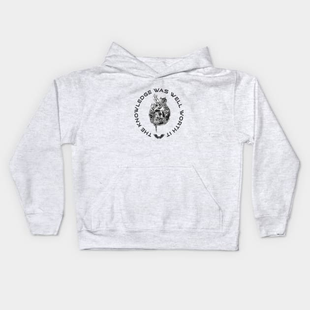 Knowledge - WhiteSkull Kids Hoodie by robbiesugawa